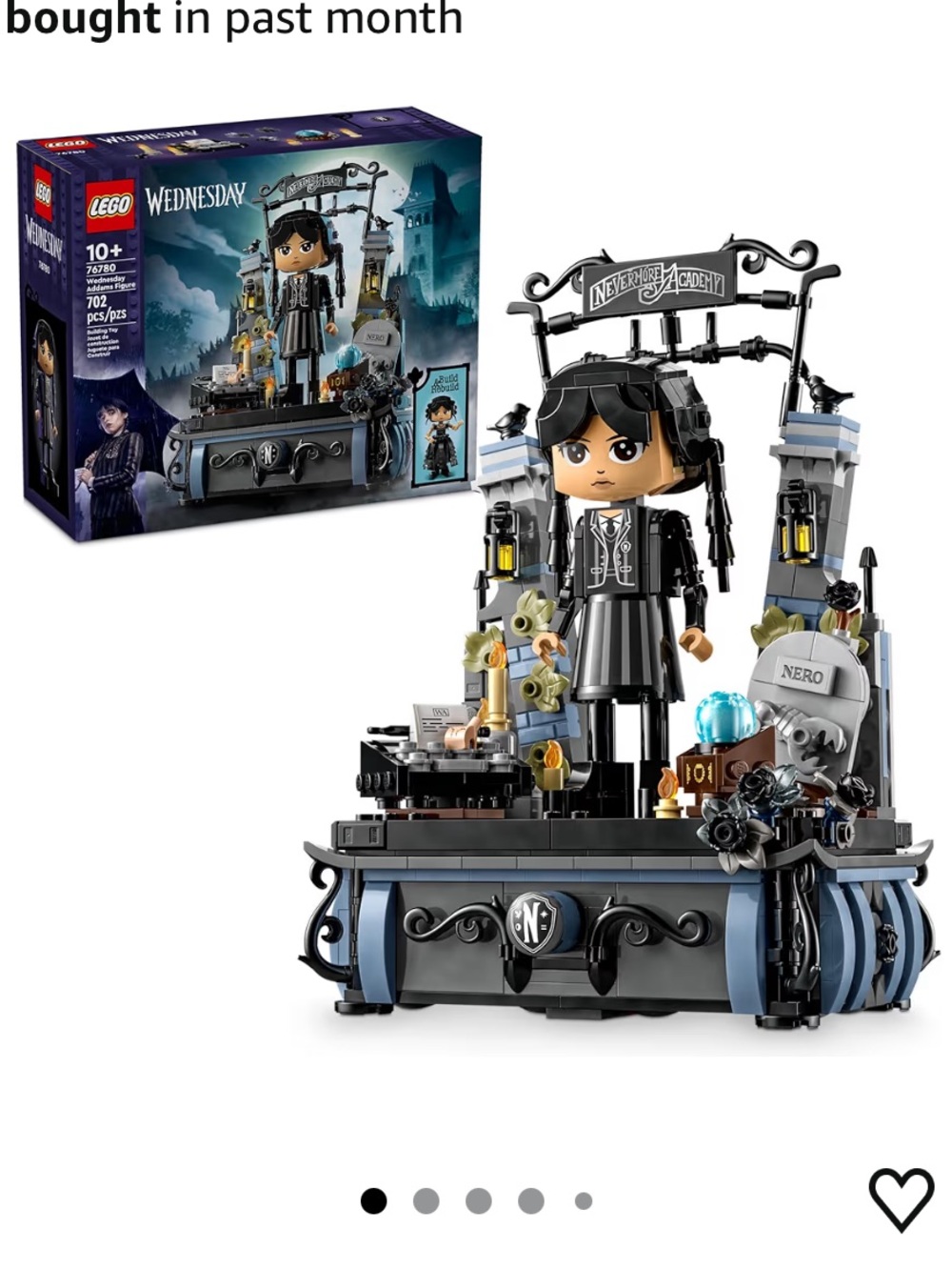 Lego Wednesday Addams Display Figure with Black, Gray & Blue Accents